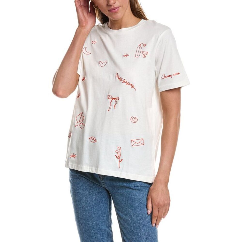 Ichi Womens  Ihmajou Crewneck Short Sleeve T-Shirt, White